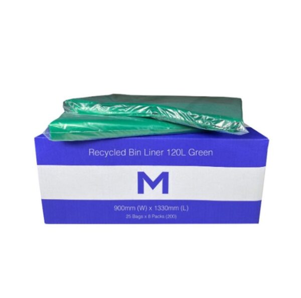 MP-120L Green Bin Liners 30mu, 25Bags P/Pack, 200pcs P/Ctn