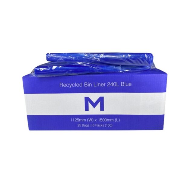 MP-240L Blue Bin Liners 30mu, 25Bags P/Pack, 150pcs Per Ctn