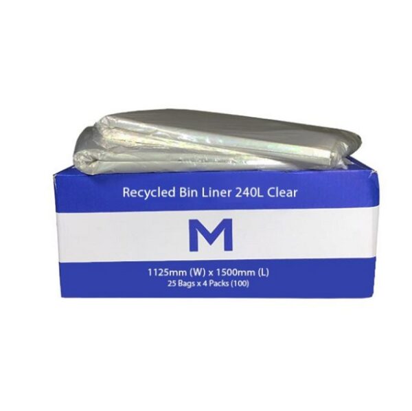 MP-240L Clear HD Bin Liners 100mu, 10Bags P/Pack, 50pcs Per Ctn