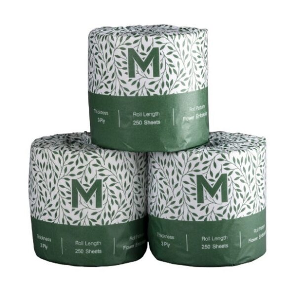 MP-Recycled Toilet Tissue, 3Ply, 250 Sheets P/Roll, 48 Rolls Carton